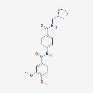 molecular formula C21H24N2O5 B495326 3,4-dimethoxy-N-(4-{[(tetrahydro-2-furanylmethyl)amino]carbonyl}phenyl)benzamide CAS No. 369402-65-3