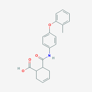 molecular formula C21H21NO4 B495328 6-[[4-(2-methylphenoxy)phenyl]carbamoyl]cyclohex-3-ene-1-carboxylic Acid 