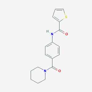 molecular formula C17H18N2O2S B495330 N-[4-[oxo(1-piperidinyl)methyl]phenyl]-2-thiophenecarboxamide CAS No. 353468-01-6
