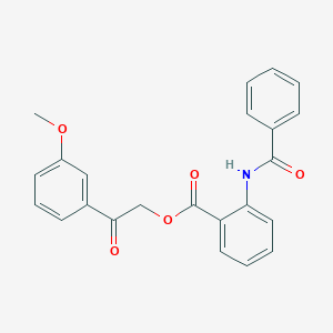 molecular formula C23H19NO5 B495335 2-(3-Methoxyphenyl)-2-oxoethyl 2-(benzoylamino)benzoate 