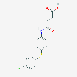 molecular formula C16H14ClNO3S B495336 4-{4-[(4-Chlorophenyl)sulfanyl]anilino}-4-oxobutanoic acid 