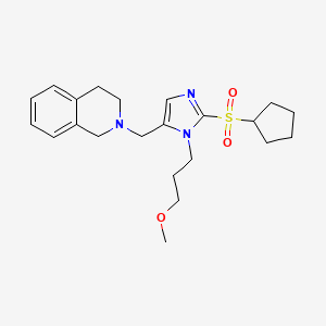 molecular formula C22H31N3O3S B4953373 2-{[2-(cyclopentylsulfonyl)-1-(3-methoxypropyl)-1H-imidazol-5-yl]methyl}-1,2,3,4-tetrahydroisoquinoline 