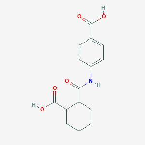 molecular formula C15H17NO5 B495338 4-{[(2-Carboxycyclohexyl)carbonyl]amino}benzoic acid 