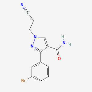 3-(3-bromophenyl)-1-(2-cyanoethyl)-1H-pyrazole-4-carboxamide