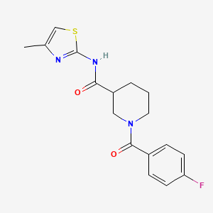 molecular formula C17H18FN3O2S B4953390 1-(4-fluorobenzoyl)-N-(4-methyl-1,3-thiazol-2-yl)-3-piperidinecarboxamide 