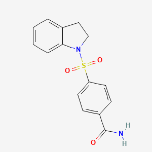 molecular formula C15H14N2O3S B4953422 4-(2,3-dihydro-1H-indol-1-ylsulfonyl)benzamide 