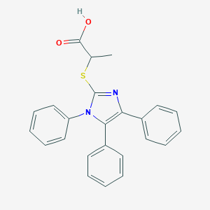 molecular formula C24H20N2O2S B495344 2-[(1,4,5-triphenyl-1H-imidazol-2-yl)sulfanyl]propanoic acid 