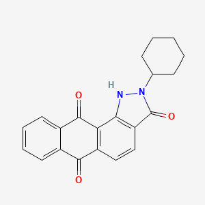 molecular formula C21H18N2O3 B4953442 2-cyclohexyl-1H-naphtho[2,3-g]indazole-3,6,11(2H)-trione CAS No. 5474-78-2