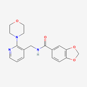 molecular formula C18H19N3O4 B4953478 N-{[2-(4-morpholinyl)-3-pyridinyl]methyl}-1,3-benzodioxole-5-carboxamide 