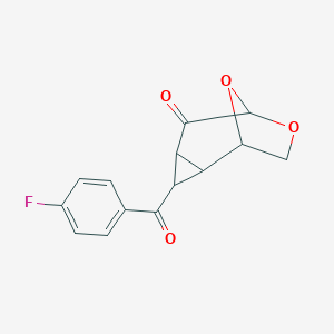 molecular formula C14H11FO4 B495349 3-(4-Fluorobenzoyl)-7,9-dioxatricyclo[4.2.1.0~2,4~]nonan-5-one 