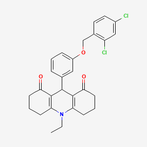 9-{3-[(2,4-dichlorobenzyl)oxy]phenyl}-10-ethyl-3,4,6,7,9,10-hexahydro-1,8(2H,5H)-acridinedione