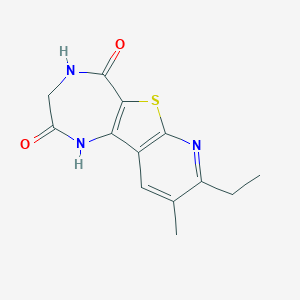 molecular formula C13H13N3O2S B495350 8-ethyl-9-methyl-3,4-dihydro-1H-pyrido[3',2':4,5]thieno[3,2-e][1,4]diazepine-2,5-dione CAS No. 879577-16-9