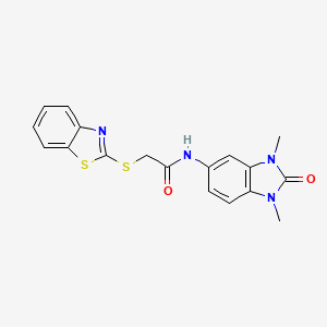 molecular formula C18H16N4O2S2 B4953506 2-(1,3-benzothiazol-2-ylthio)-N-(1,3-dimethyl-2-oxo-2,3-dihydro-1H-benzimidazol-5-yl)acetamide 