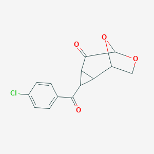 molecular formula C14H11ClO4 B495353 3-(4-Chlorobenzoyl)-7,9-dioxatricyclo[4.2.1.0~2,4~]nonan-5-one 