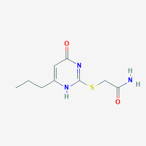 molecular formula C9H13N3O2S B495358 2-(4-Hydroxy-6-propyl-2-pyrimidinylthio)acetamide CAS No. 56605-39-1