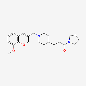 1-[(8-methoxy-2H-chromen-3-yl)methyl]-4-[3-oxo-3-(1-pyrrolidinyl)propyl]piperidine