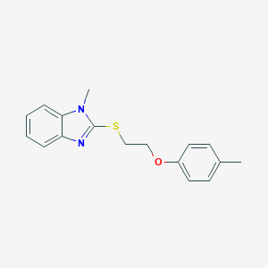 molecular formula C17H18N2OS B495360 1-methyl-2-{[2-(4-methylphenoxy)ethyl]sulfanyl}-1H-1,3-benzodiazole CAS No. 328977-90-8