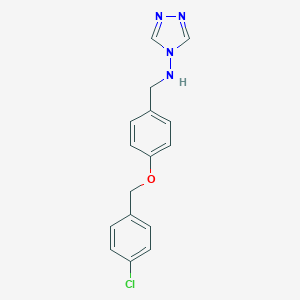 molecular formula C16H15ClN4O B495366 N-{4-[(4-chlorobenzyl)oxy]benzyl}-4H-1,2,4-triazol-4-amine 