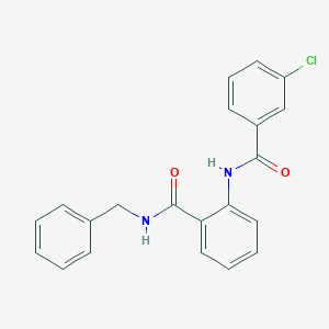 molecular formula C21H17ClN2O2 B495375 N-benzyl-2-[(3-chlorobenzoyl)amino]benzamide CAS No. 529490-58-2