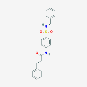 molecular formula C22H22N2O3S B495377 N-[4-(benzylsulfamoyl)phenyl]-3-phenylpropanamide 