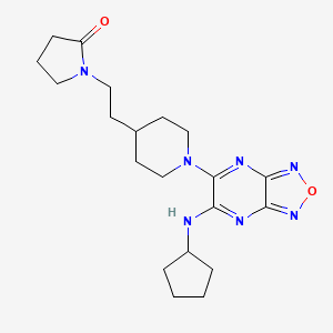 molecular formula C20H29N7O2 B4953770 1-(2-{1-[6-(cyclopentylamino)[1,2,5]oxadiazolo[3,4-b]pyrazin-5-yl]-4-piperidinyl}ethyl)-2-pyrrolidinone 