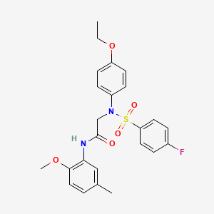 molecular formula C24H25FN2O5S B4953818 N~2~-(4-ethoxyphenyl)-N~2~-[(4-fluorophenyl)sulfonyl]-N~1~-(2-methoxy-5-methylphenyl)glycinamide 