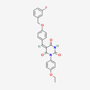 molecular formula C26H21FN2O5 B4953842 (5E)-1-(4-ethoxyphenyl)-5-[[4-[(3-fluorophenyl)methoxy]phenyl]methylidene]-1,3-diazinane-2,4,6-trione 