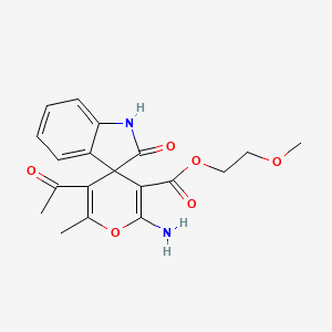 molecular formula C19H20N2O6 B4953872 2-methoxyethyl 5'-acetyl-2'-amino-6'-methyl-2-oxo-1,2-dihydrospiro[indole-3,4'-pyran]-3'-carboxylate 