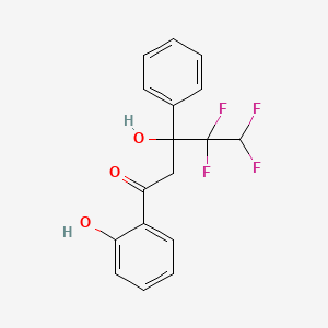 molecular formula C17H14F4O3 B4953878 4,4,5,5-tetrafluoro-3-hydroxy-1-(2-hydroxyphenyl)-3-phenyl-1-pentanone 