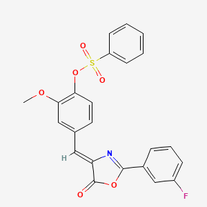 molecular formula C23H16FNO6S B4953923 4-{(Z)-[2-(3-fluorophenyl)-5-oxo-1,3-oxazol-4(5H)-ylidene]methyl}-2-methoxyphenyl benzenesulfonate 