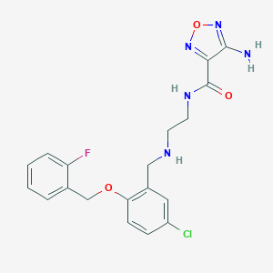 molecular formula C19H19ClFN5O3 B495394 4-amino-N-[2-({5-chloro-2-[(2-fluorobenzyl)oxy]benzyl}amino)ethyl]-1,2,5-oxadiazole-3-carboxamide 