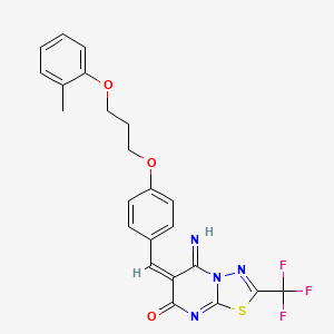 (6E)-5-imino-6-[[4-[3-(2-methylphenoxy)propoxy]phenyl]methylidene]-2-(trifluoromethyl)-[1,3,4]thiadiazolo[3,2-a]pyrimidin-7-one