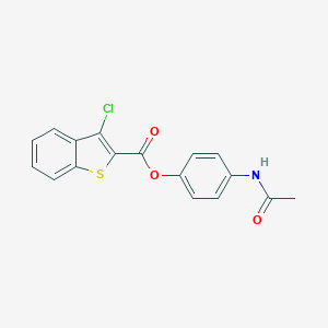 molecular formula C17H12ClNO3S B495404 4-(Acetylamino)phenyl 3-chloro-1-benzothiophene-2-carboxylate 