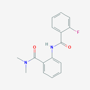 molecular formula C16H15FN2O2 B495411 2-[(2-fluorobenzoyl)amino]-N,N-dimethylbenzamide 