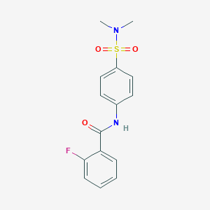 molecular formula C15H15FN2O3S B495420 N-[4-(dimethylsulfamoyl)phenyl]-2-fluorobenzamide 