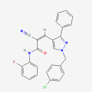 3-[1-(4-chlorobenzyl)-3-phenyl-1H-pyrazol-4-yl]-2-cyano-N-(2-fluorophenyl)acrylamide