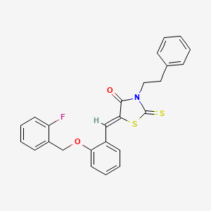 5-{2-[(2-fluorobenzyl)oxy]benzylidene}-3-(2-phenylethyl)-2-thioxo-1,3-thiazolidin-4-one