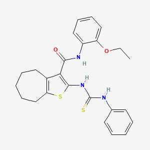 N-(2-ethoxyphenyl)-2-[(phenylcarbamothioyl)amino]-5,6,7,8-tetrahydro-4H-cyclohepta[b]thiophene-3-carboxamide