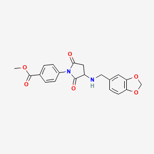 METHYL 4-(3-{[(2H-1,3-BENZODIOXOL-5-YL)METHYL]AMINO}-2,5-DIOXOPYRROLIDIN-1-YL)BENZOATE