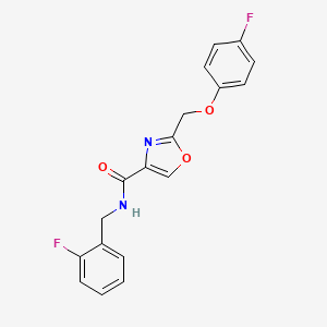 molecular formula C18H14F2N2O3 B4954289 N-(2-fluorobenzyl)-2-[(4-fluorophenoxy)methyl]-1,3-oxazole-4-carboxamide 