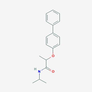 molecular formula C18H21NO2 B495429 2-(biphenyl-4-yloxy)-N-(propan-2-yl)propanamide 