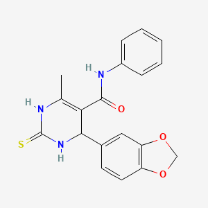 4-(1,3-BENZODIOXOL-5-YL)-6-METHYL-N~5~-PHENYL-2-THIOXO-1,2,3,4-TETRAHYDRO-5-PYRIMIDINECARBOXAMIDE