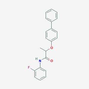 molecular formula C21H18FNO2 B495430 2-(biphenyl-4-yloxy)-N-(2-fluorophenyl)propanamide 