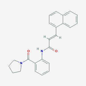 molecular formula C24H22N2O2 B495431 3-(1-naphthyl)-N-[2-(1-pyrrolidinylcarbonyl)phenyl]acrylamide 