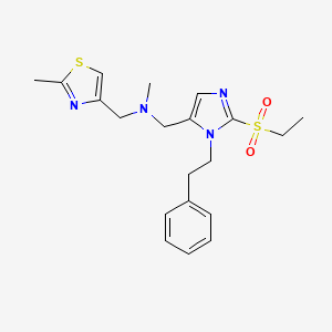 1-[2-(ethylsulfonyl)-1-(2-phenylethyl)-1H-imidazol-5-yl]-N-methyl-N-[(2-methyl-1,3-thiazol-4-yl)methyl]methanamine