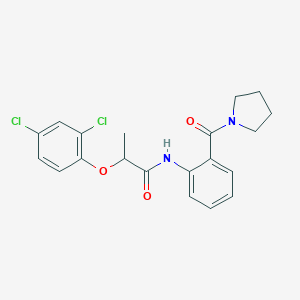 molecular formula C20H20Cl2N2O3 B495433 2-(2,4-dichlorophenoxy)-N-[2-(1-pyrrolidinylcarbonyl)phenyl]propanamide 