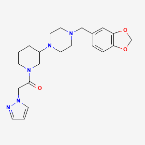 1-(1,3-benzodioxol-5-ylmethyl)-4-[1-(1H-pyrazol-1-ylacetyl)-3-piperidinyl]piperazine