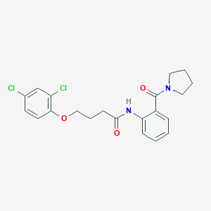 molecular formula C21H22Cl2N2O3 B495435 4-(2,4-dichlorophenoxy)-N-[2-(1-pyrrolidinylcarbonyl)phenyl]butanamide 