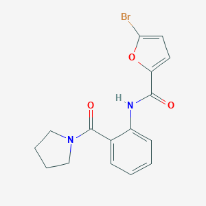molecular formula C16H15BrN2O3 B495436 5-bromo-N-[2-(1-pyrrolidinylcarbonyl)phenyl]-2-furamide 