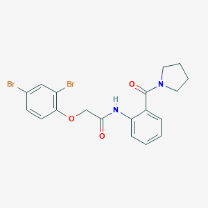 molecular formula C19H18Br2N2O3 B495437 2-(2,4-dibromophenoxy)-N-[2-(1-pyrrolidinylcarbonyl)phenyl]acetamide 